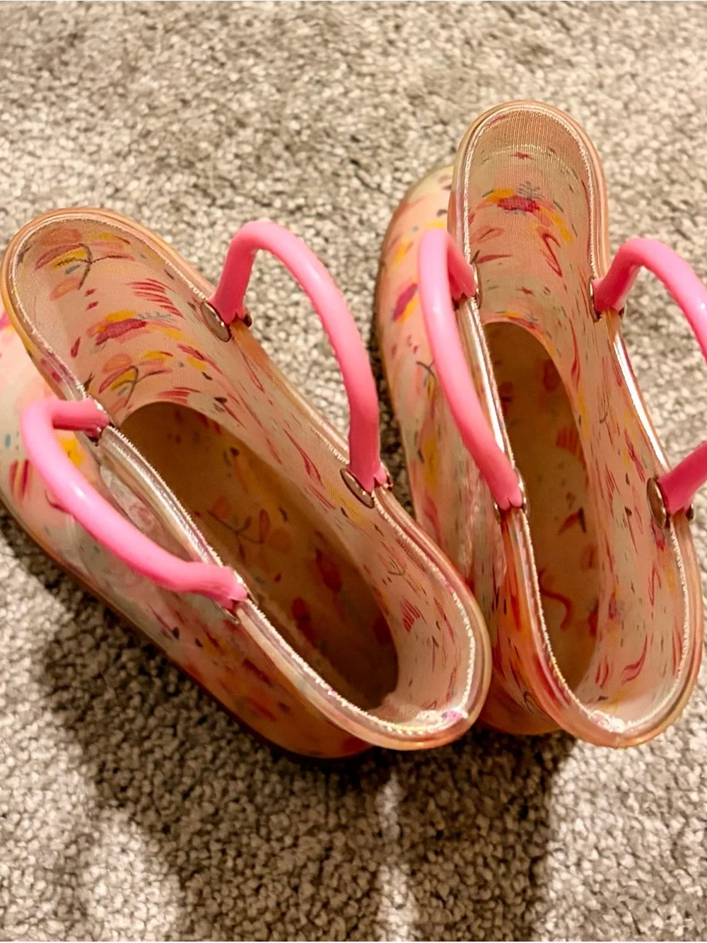 Kids Pink Unicorn Light Up Rain Boots
